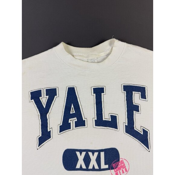 Vintage 90s YALE University XXL Womens Crop Top Shirt XL Fit NCAA Female - Picture 3 of 9